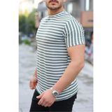 Berka Erkek Bisiklet Yaka Çizgili Tişört – Nefes Alan Pamuklu, Günlük Spor Kısa Kollu Basic T-shirt