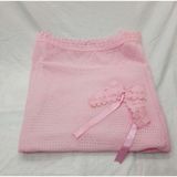 Berkay Berkaysun Tekstilden Dışı Triko İçi Elyaf Dolgulu Bebek Battaniyesi 90 x 90 cm - 90x90 cm - Pembe