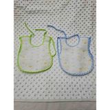 Berkaysun Tekstilden Bebek Mama Önlüğü Arkası Naylon 20x25cm 2 adet - Mavi - Yeşil - 0 - 6 Ay