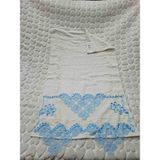 Berkaysun Tekstilden Pamuklu Kadife Iğne Oyalı El Yüz Havlusu - 50 x 90 cm - Beyaz - Mavi