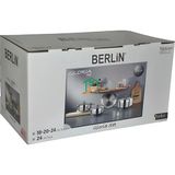 Berlin 7 Parça Gloria Set 18-20-24 cm Tencere - Gümüş
