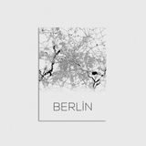 Berlin Şehir Haritası Tablo Çerçeveli Poster Duvar Dekorasyonu - 50 x 70 - Çerçevesiz Poster
