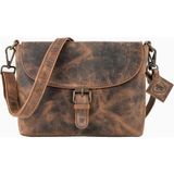 Berliner Bags Catalina Vintage Buffalo Deri Kadın Çapraz ve Omuz Çantası - Kahverengi