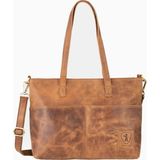 Berliner Bags Julia Vintage Deri 14 Inç Laptop Bölmeli Kadın Omuz Çantası - Camel