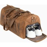Berliner Bags Oslo Vintage Hakiki Deri 50L Unisex Seyahat ve Spor Çantası - Ceviz