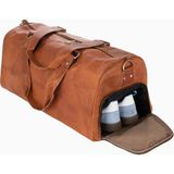 Berliner Bags Oslo Vintage Hakiki Deri 50L Unisex Seyahat ve Spor Çantası - Kahverengi