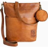Berliner Bags Sofia Vintage Hakiki Deri Kadın Omuz ve El Çantası - Açık Kahverengi