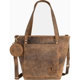 Berliner Bags Verona Vintage Hakiki Deri Büyük Kadın Omuz Çantası - Ceviz