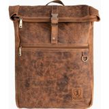 Berliner Bags Xl Unisex Vintage Hakiki Deri 17 Inç Laptop Bölmeli Unisex Sırt Çantası - Ceviz