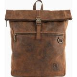 Berliner Bags Xl Unisex Vintage Hakiki Deri 17 Inç Laptop Bölmeli Unisex Sırt Çantası - Koyu Kahverengi
