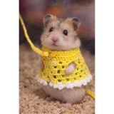 Berliva Home Hamster Örgü Elbise – Gezdirme Tasmalı Kemirgen Kıyafeti Sarı