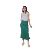 BERLOUİS 3001 BEL LASTİKL SATEN ETEK (Polyester, Yeşil)