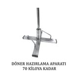 Bermega Döner Takma Ayağı Küçük, Aparatı, Sehpası, Seti, Paslanmaz 12x12 kare şiş 16 mm yuvarlak şiş uyumlu Çelik - 70KG