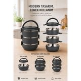 BERMİRA Home Collection 3 Katlı Sızdırmaz Yemek Termosu Modern Sefer Tası Özel Seri Özel Renk Tek Kişilik Hacmi Vardır