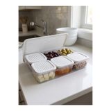 BERMİRA Home Collection 7 PARÇA KAHVALTILIK VE SAKLAMA KABI SETİ VE KAMP SETİ 6x0,35LT+1x2,5LT - Beyaz