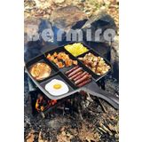 BERMİRA Home Collection Bermira Granit Tava Döküm 5 Gözlü Siyah Tava Yanmaz Yapışmaz Tava 5 Bölmeli 38x32 Cm