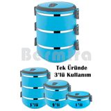 BERMİRA Home Collection Freshbox 3 Katlı Yemek Termosu, Sefer Tası, Saklama Kabı