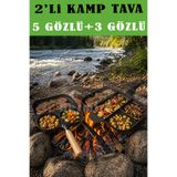 BERMİRA Home Collection Granit Döküm 5 Gözlü Tava ve 3 Gözlü Granit Döküm Tava - TEK FİYAT