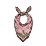 Bermody Kadın Bandana Fular 50x50 Kare Eşarp Rayon İtalyan Dikişli Boyun Fuları Saç Bandana (Pembe)