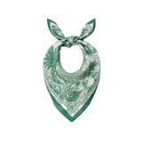 Bermody Kadın Bandana Fular 50x50 Kare Eşarp Rayon İtalyan Dikişli Boyun Fuları Saç Bandana (Yeşil)