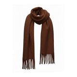 Bermody Puffy Yumuşak Dokulu Kadın Atkı Şal Omuz Şalı 50 x 190 cm (Kahverengi)