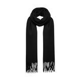 Bermody Puffy Yumuşak Dokulu Kadın Atkı Şal Omuz Şalı 50 x 190 cm (Siyah)