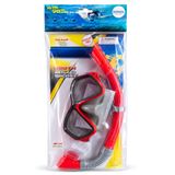 BERMUDA Dalış Gözlük Maske Şnorkel Seti 03 Kırmızı