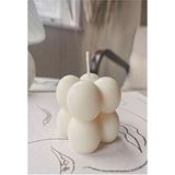 Bernami Küçük Bubble Candle Mum Kokulu Dekoratif Mum El Yapımı %100 Doğal Mum 1 Adet - Beyaz