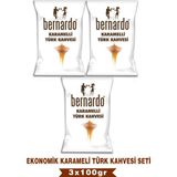 Bernardo 3lü Karamelli Türk Kahvesi Ekonomik Set 100GRX3