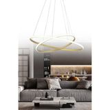 Bernardo 45 x 35 Büyük Çember Eskitme Modern Sarkıt Günışığı LED Avize - 1 - Ahşap