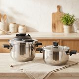 Bernardo Smart Cook 2'li 4-6L İndüksiyon Tabanlı Düdüklü Tencere Seti Siyah