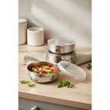 Bernardo Stelo 3'lü Çelik Saklama Kabı ( 16-18-20 cm ) 6 Parça - 1 lt - Inox
