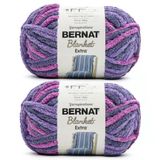 Bernat Battaniye Ekstra Mor Gün Batımı İpliği - 2'Li Paket 10,5 Oz/300 G - Polyester - #7 Jumbo - 97 Yard - Örgü, Tığ İşi, El Sanatları &