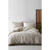 Berolige Cottage Çizgili Pamuklu Kahverengi Çift Kişilik Nevresim Takımı 200 x 220 cm Bej Desenli - 200 x 220 cm