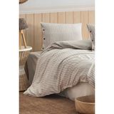 Berolige Easy Boho Kahve Çift Kişilik Yıkamalı Iplik Boya Nevresim Takımı - Kahverengi - 200 x 220 cm