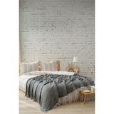 Berolige Easy Müslin Iplik Boya Çift Kişilik Yatak Örtüsü Antrasit - 200 x 230 cm