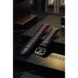 beroo straps BEROO 22mm Premium Hakiki Deri Saat Kordonu | Klasik Timsah Desen Deri Saat Kayışı | Paslanmaz Çelik Tokalı