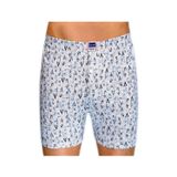 Berrak 1053 Desenli Penye Beyaz Erkek Boxer