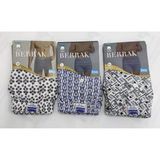 Berrak 1053 Desenli Penye Short 3'lü Karışık Erkek Boxer