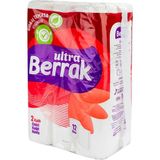 Berrak 12 Rulo Kağıt Havlu Ultra Emici 2 Katlı Paket Mutfak ve Temizlik Kullanımı İçin