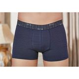 Berrak 4475 Ringel Çizgili Likralı Pamuk 2 Adet Gri Erkek Boxer