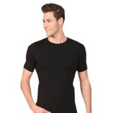 Berrak Erkek Atlet, Kısa Kol, Bisiklet Yaka, Likralı, Siyah, XL Beden