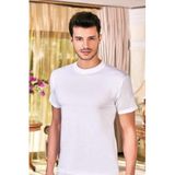 Berrak Erkek Beyaz Sıfır Yaka Yarım Kollu Atlet, 2XL Beden