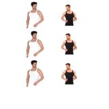 Berrak Erkek Beyaz-Siyah İnce Askılı Kaşkorse Atlet, 6'lı Set, L Beden