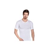 Berrak Erkek Beyaz V Yaka Lycra Kısa Kol Atlet, XL Beden, 6 Adet