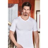 Berrak Erkek Beyaz V Yaka Tişört B1027 - XL - S