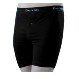Berrak Erkek Boxer, Düğmeli, Likralı, Uzun Paçalı, Siyah, L Beden, 5'li Paket