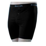 Berrak Erkek Boxer, Düğmeli, Likralı, Uzun Paçalı, Siyah, M Beden, 5'li Paket