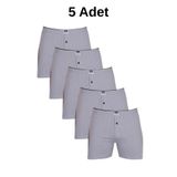 Berrak Erkek Boxer, Penye, 5'li Paket, Gri, XL Beden