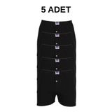 Berrak Erkek Boxer, Siyah, Penye, 5'li Paket, XL Beden